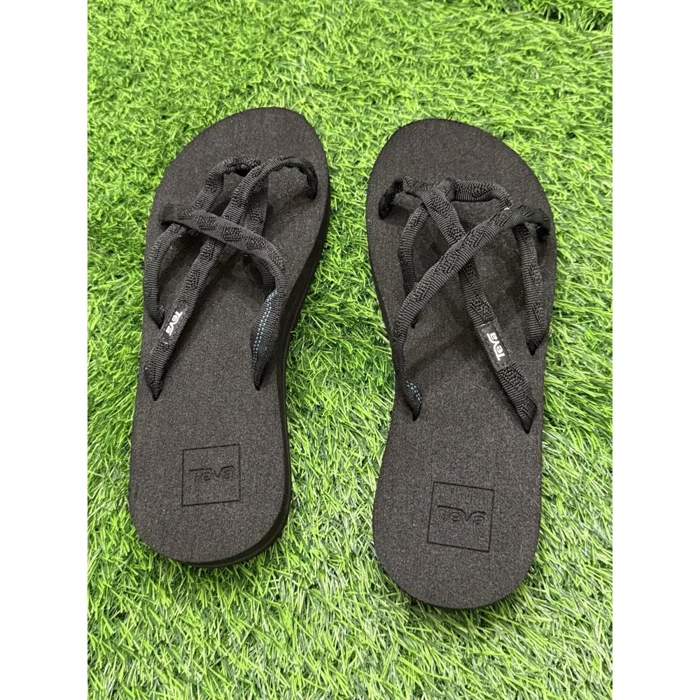 Teva Women's Olowahu Flip Flop Cris-Cross Mush Sandal Black NWOT Women's 9